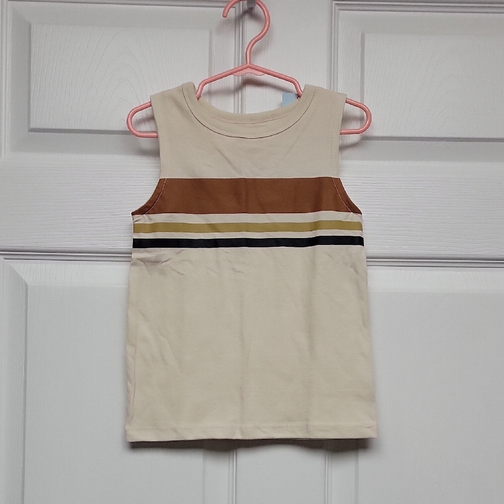 Cat & Jack Cream and Brown Kids Tank Top
